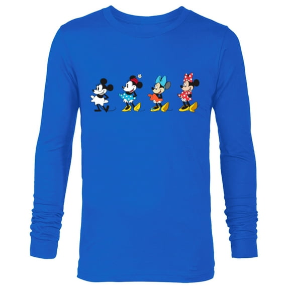 Disney Minnie Mouse Through the Decades - Long Sleeve T-Shirt for Men - Customized-Navy