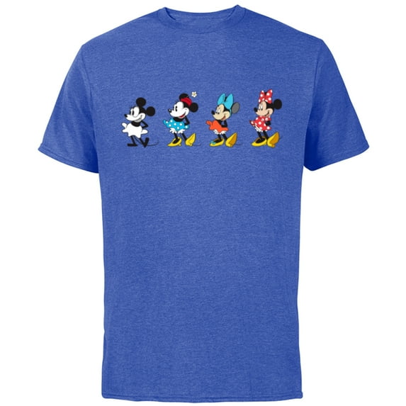 Disney Minnie Mouse Through the Decades - Short Sleeve Cotton T-Shirt for Adults - Customized-Royal Heather