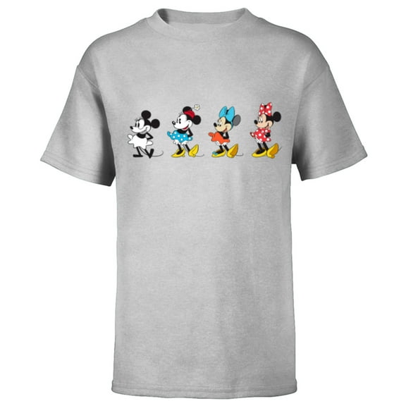 Disney Minnie Mouse Through the Decades - Short Sleeve T-Shirt for Kids - Customized-Athletic Heather
