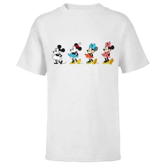Disney Minnie Mouse Through the Decades - Short Sleeve T-Shirt for Kids - Customized-White
