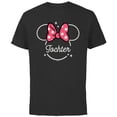 thumbnail image 1 of Disney Minnie Mouse Tochter Head Icon Magic Family German- Short Sleeve Cotton T-Shirt for Adults - Customized-Black, 1 of 5