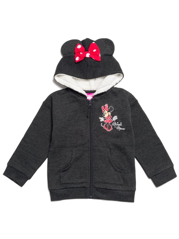 Minnie Mouse Toddler Girls' Cosplay Zip-Up Hoodie Charcoal Gray