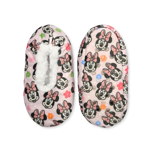 Disney Minnie Mouse Toddler Girl Fuzzy Babba Slipper Socks, 1-Pack, Sizes 3T-4T