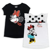 Disney Minnie Mouse Little Girls 2 Pack T-Shirts Toddler to Big Kid