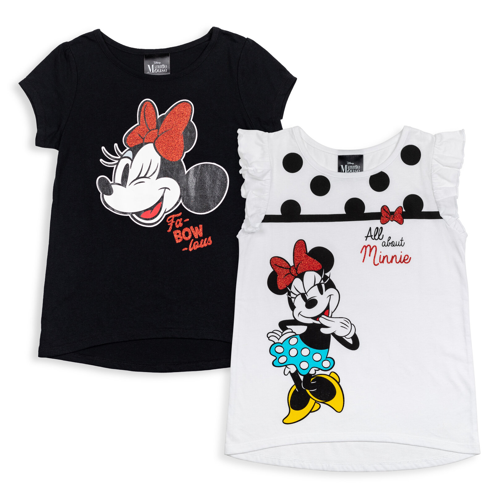 Disney Minnie Mouse Toddler Girls 2 Pack T-Shirts Toddler to Big Kid