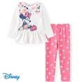 thumbnail image 1 of Disney Minnie Mouse Toddler Girls 2pcs Peplum Top and Leggings 2 Pieces Outfit Set Sizes 2-6, 1 of 7