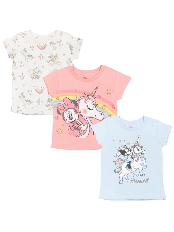 Minnie Mouse Toddler Girls 3 Pack T-Shirts Infant to Big Kid