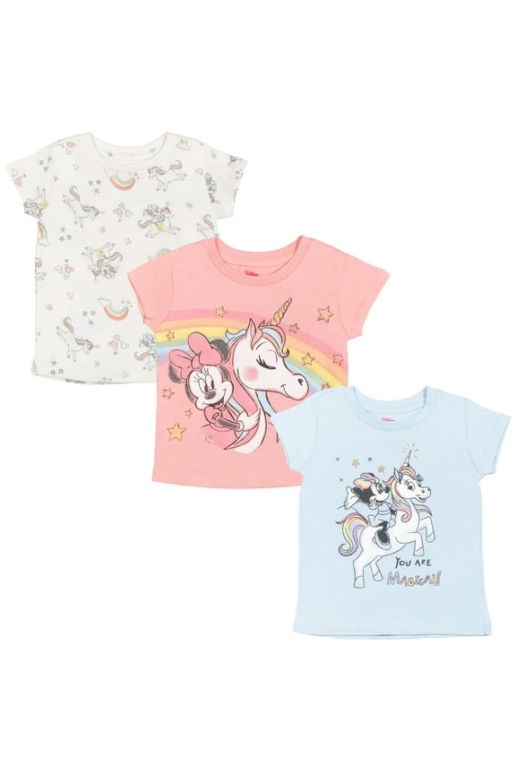 Minnie Mouse Toddler Girls 3 Pack T-Shirts Infant to Big Kid