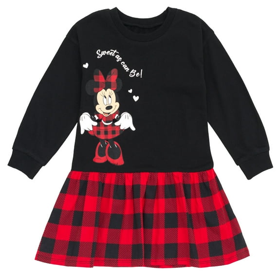 Disney Minnie Mouse Toddler Girls Fleece Skater Dress Black 3T