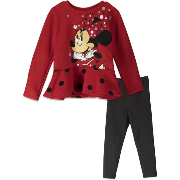Disney Minnie Mouse Toddler Girls Fleece Sweatshirt and Leggings Outfit Set Infant to Big Kid