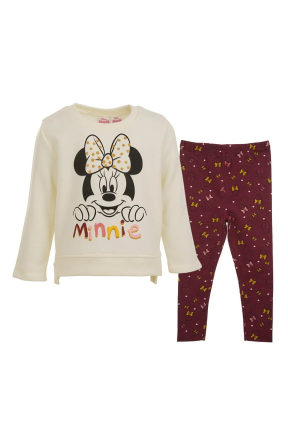 Minnie Mouse Toddler Girls Fleece Sweatshirt and Leggings Outfit Set Infant to Little Kid