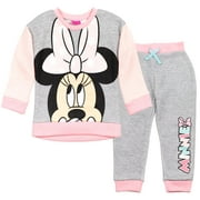 Disney Minnie Mouse Toddler Girls Fleece Sweatshirt and Pants Set Infant to Little Kid