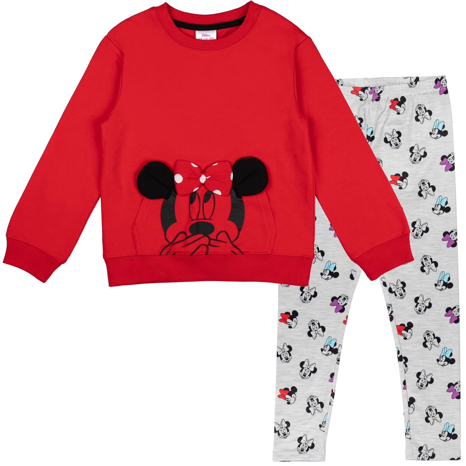 Disney Minnie Mouse Toddler Girls French Terry Sweatshirt and Leggings