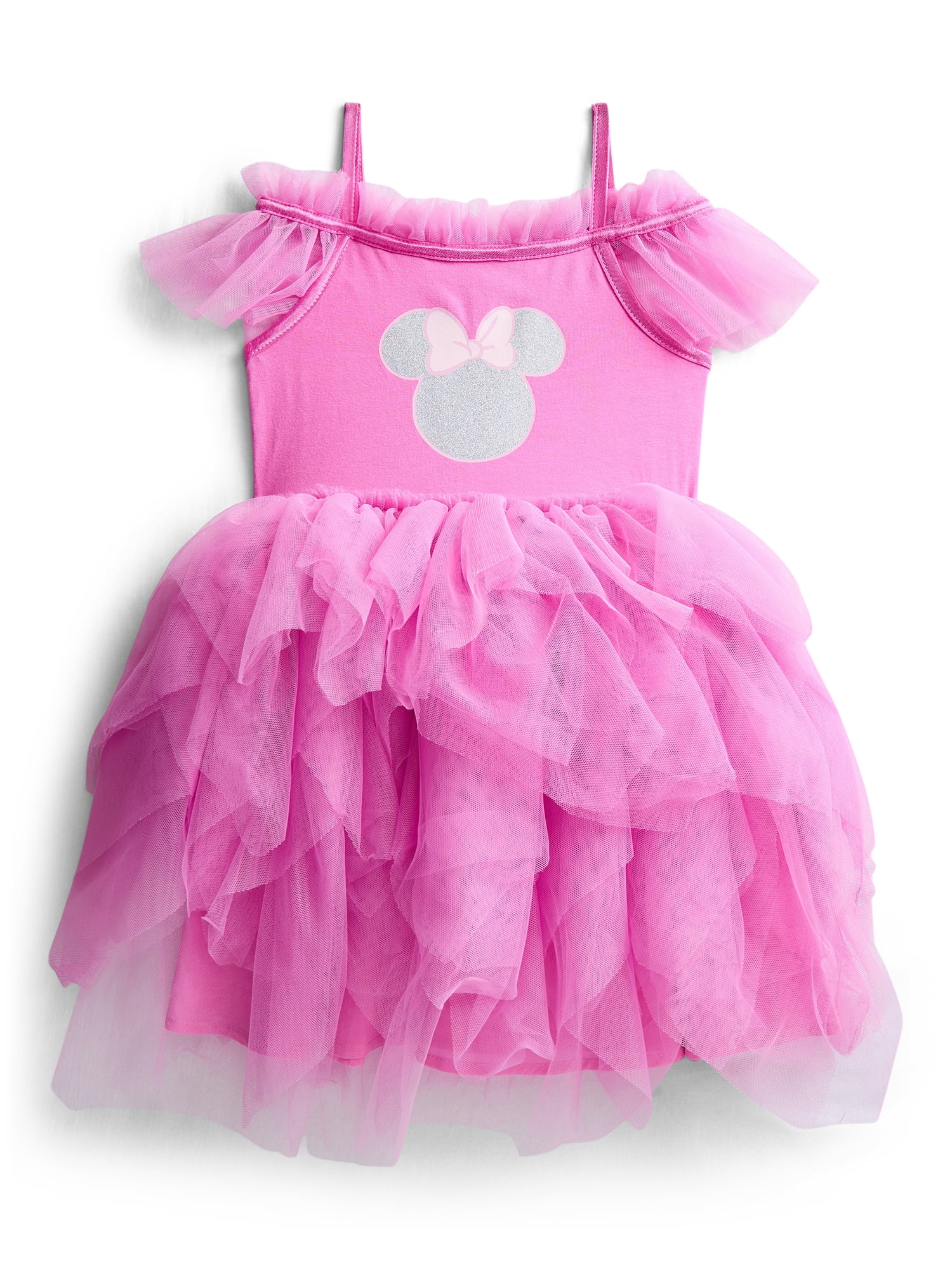 Disney Minnie Mouse Baby and Toddler Girls Glitter Tutu Dress, Sizes 0/3M-5T