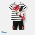 thumbnail image 1 of Disney Minnie Mouse Toddler Girls Graphic Tee with Leggings Shorts Striped T-Shirts Summer Outfits Sets Sizes 3-10Y, 1 of 7