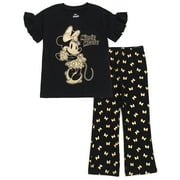 Disney Minnie Mouse Toddler Girls Metallic Print T-Shirt and Flare Pants 4T