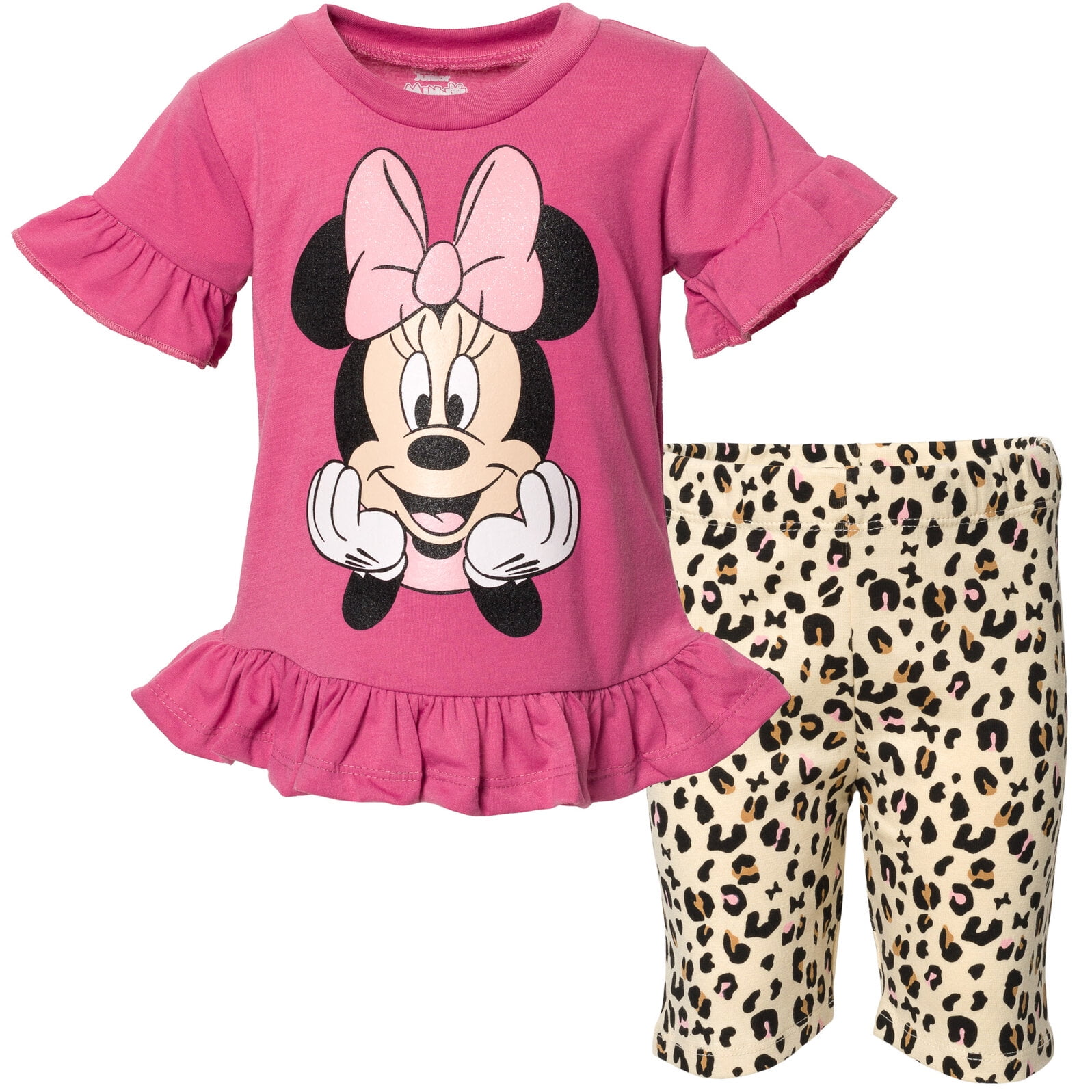 Minnie Mouse Toddler Girl’s 2-Piece Set – Graphic Tee & Bike Shorts