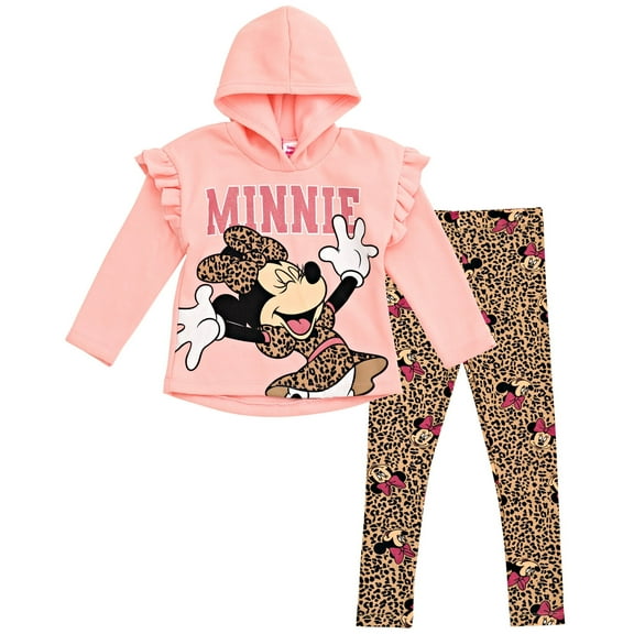Disney Minnie Mouse Toddler Girls Pullover Fleece Hoodie and Leggings Outfit Set Infant to Little Kid