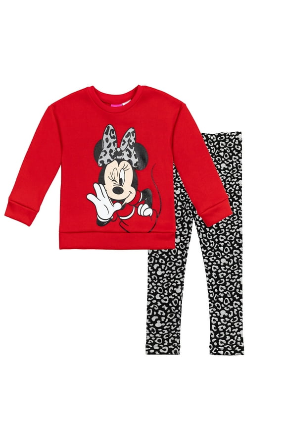 Minnie Mouse Toddler Girls Pullover Fleece Sweatshirt and Leggings Outfit Set Infant to Big Kid