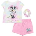 thumbnail image 1 of Disney Minnie Mouse Toddler Girls T-Shirt French TerryShorts and Scrunchie 3 Piece Outfit Set Infant to Little Kid, 1 of 5