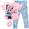 thumbnail image 1 of Disney Minnie Mouse Toddler Girls T-Shirt Leggings and Scrunchie 3 Piece Outfit Set Toddler to Little Kid, 1 of 5