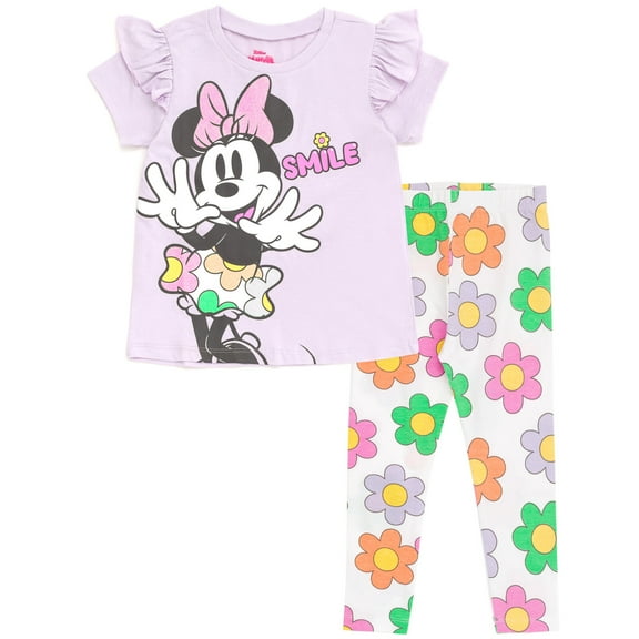 Disney Minnie Mouse Toddler Girls T-Shirt and Leggings Outfit Set Purple / Multicolor 2T