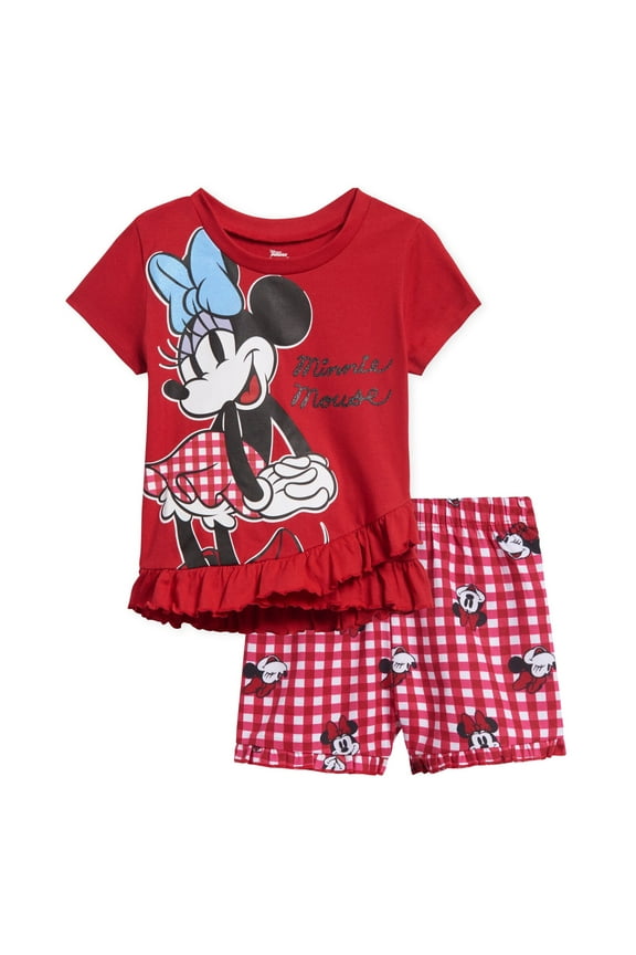 Minnie Mouse Toddler Girls T-Shirt and Shorts Outfit Set Infant to Little Kid