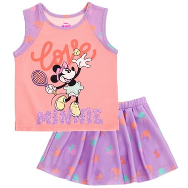 Disney Minnie Mouse Toddler Girls Tank Top and Pleated Skort Outfit Set 2T
