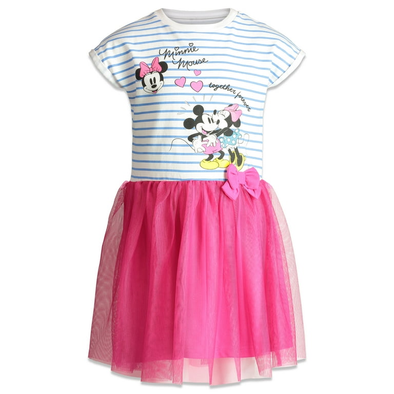 Disney Minnie Mouse Toddler Girls Tulle Dress Blue Pink 4T