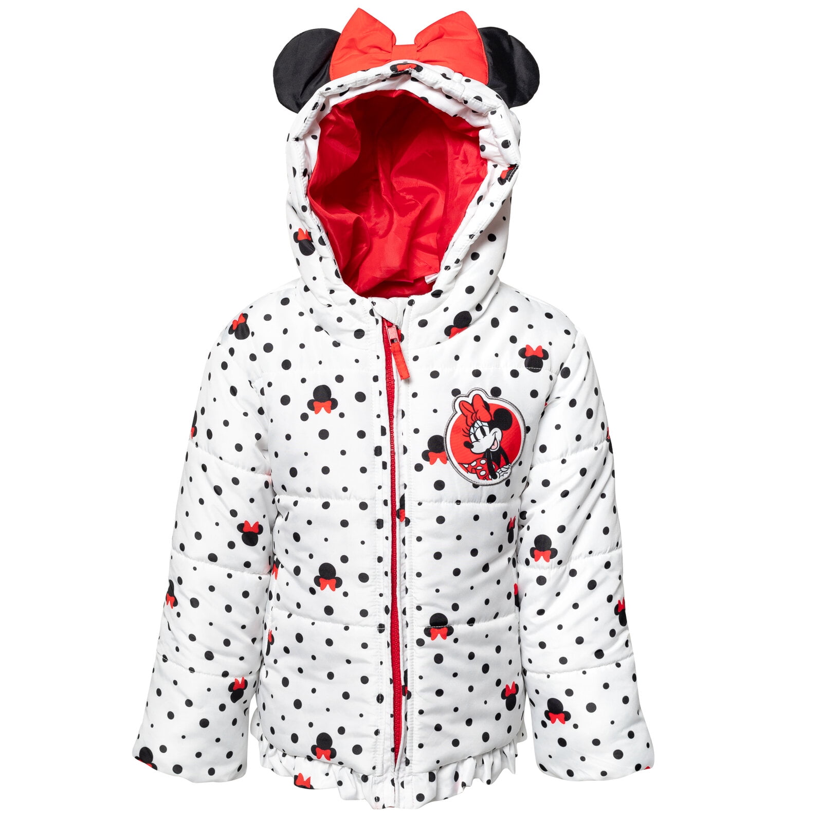 Disney Minnie Mouse Toddler Girls Zip Up Puffer Jacket Toddler to ...