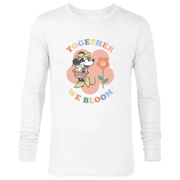 Disney Minnie Mouse Together We Bloom Springtime Flower - Long Sleeve T-Shirt for Men - Customized-White