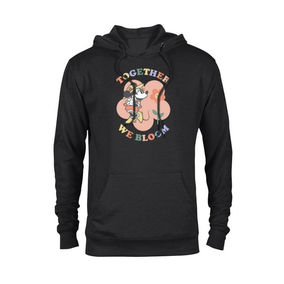 Disney Minnie Mouse Together We Bloom Springtime Flower - Pullover Hoodie for Adults - Customized-Black