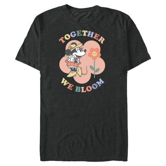 Disney Minnie Mouse Together We Bloom Springtime Flower - Short Sleeve Blended T-Shirt for Adults - Customized-Dark Heather