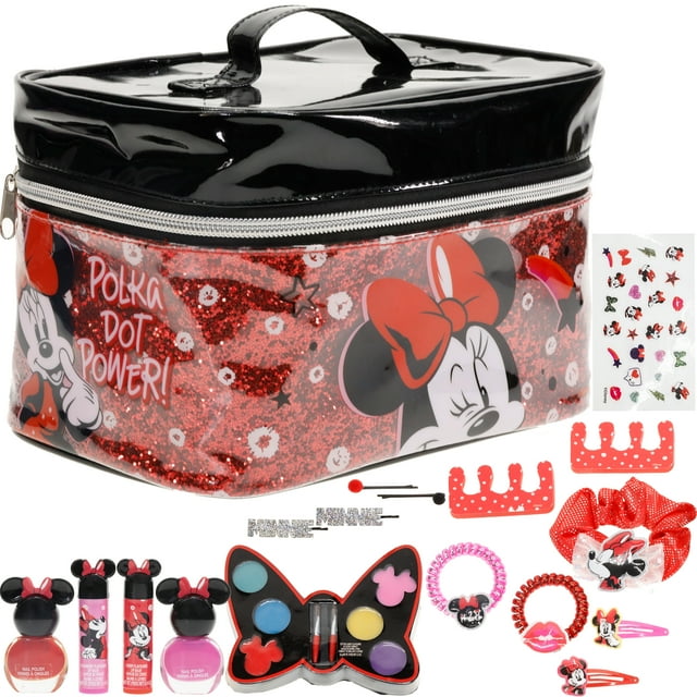 Disney Minnie Mouse Townley Girl Zipper Cosmetic Train Case, Pretend