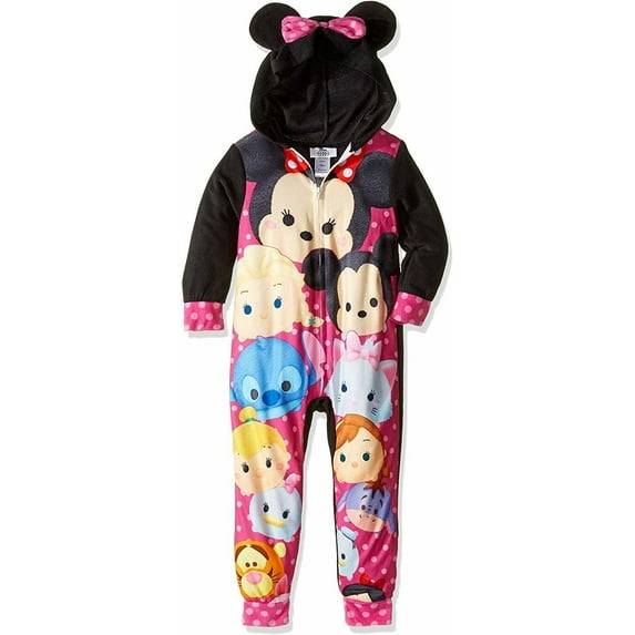 Disney Minnie Mouse Tsum Tsum Hooded Blanket Sleeper Pajama Girl Size 6