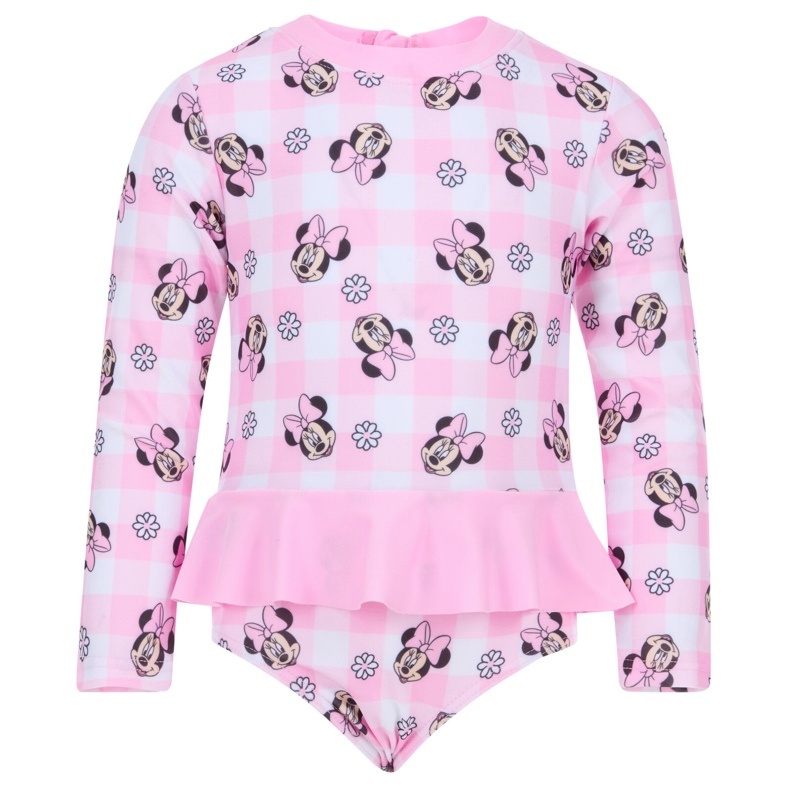 Disney Minnie Mouse UPF 50+ One Piece Bathing Suit Gingham Newborn to Little Kid