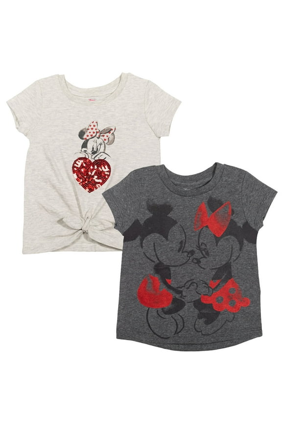 Minnie Mouse Valentines Day Little Girls 2 Pack T-Shirts Infant to Big Kid