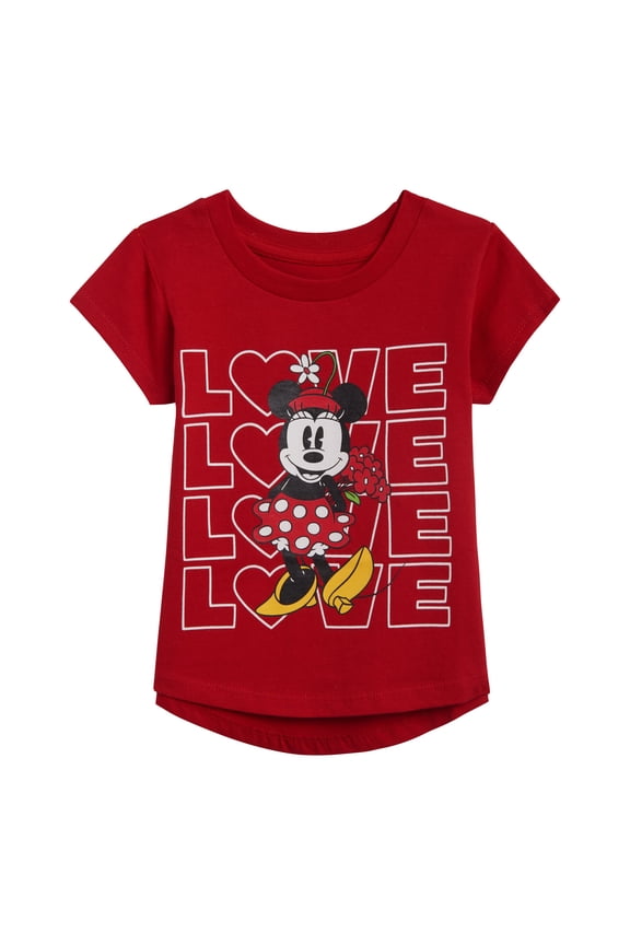 Minnie Mouse Valentines Day Little Girls T-Shirt Infant to Big Kid