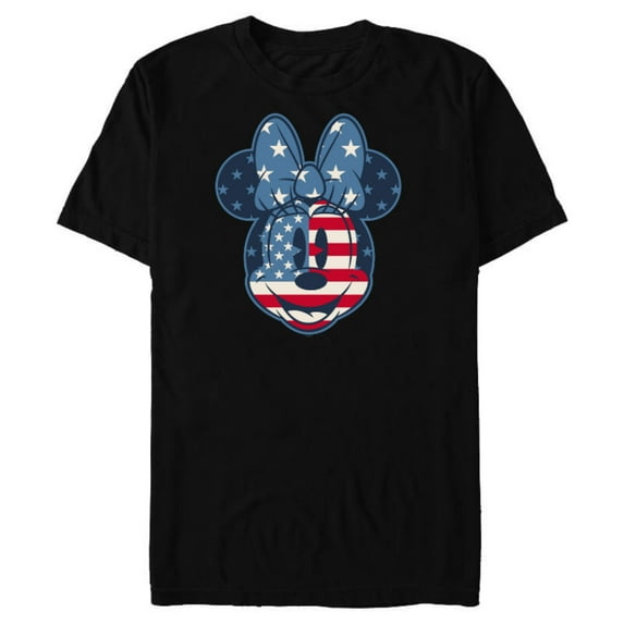 Disney Minnie Mouse Vintage Americana Fourth of July - Short Sleeve Blended T-Shirt for Adults - Customized-Black