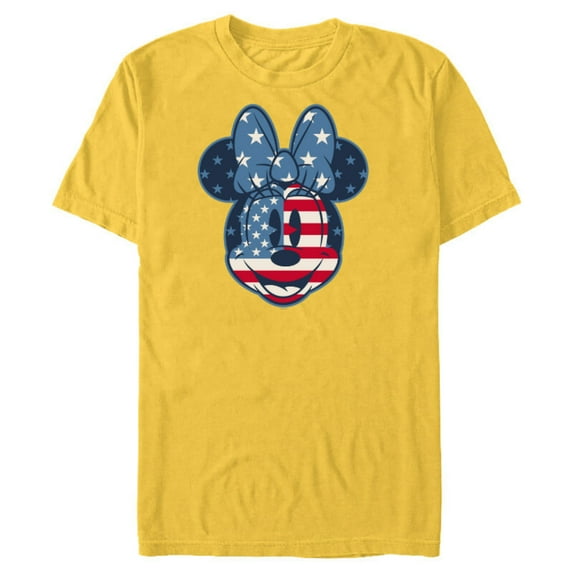 Disney Minnie Mouse Vintage Americana Fourth of July - Short Sleeve Blended T-Shirt for Adults - Customized-Yellow
