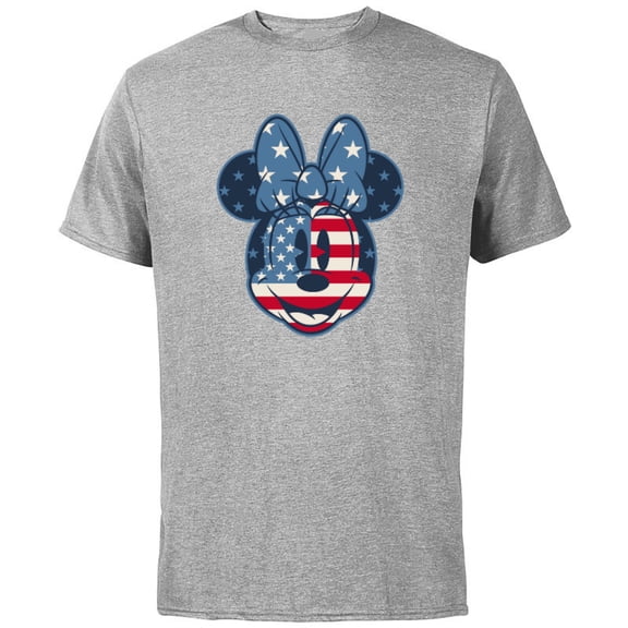 Disney Minnie Mouse Vintage Americana Fourth of July - Short Sleeve Cotton T-Shirt for Adults - Customized-Athletic Heather