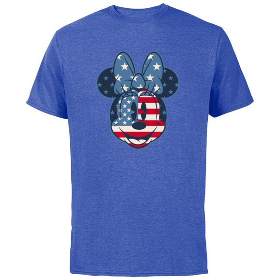 Disney Minnie Mouse Vintage Americana Fourth of July - Short Sleeve Cotton T-Shirt for Adults - Customized-Royal Heather