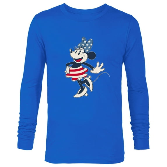 Disney Minnie Mouse Vintage Americana - Long Sleeve T-Shirt for Men - Customized-Navy