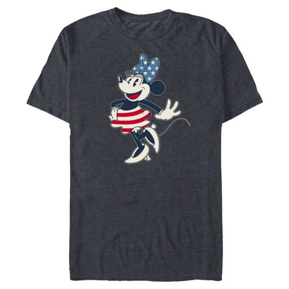 Disney Minnie Mouse Vintage Americana - Short Sleeve Blended T-Shirt for Adults - Customized-Navy Heather