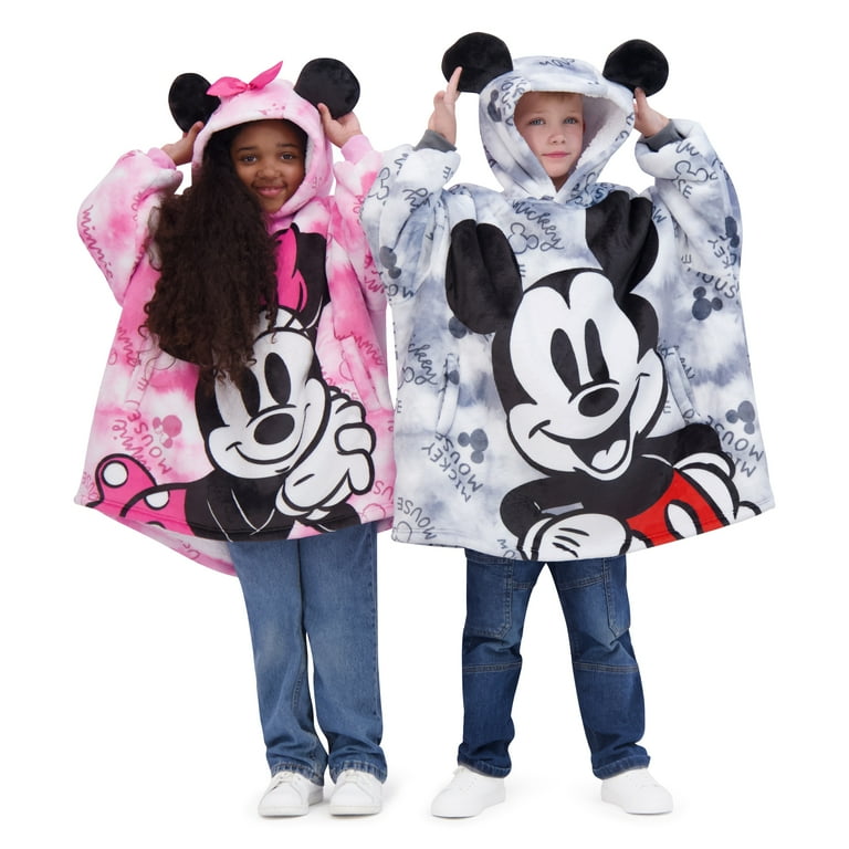 Disney Minnie Mouse Wavy Big Hoodie for Kids Oversized Pullover Blanket Hoodie Wearable Sweater Blanket Size One Size Walmart