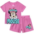 thumbnail image 1 of Disney Minnie Mouse Waffle Knit Short Sleeve T-Shirt and Shorts Set (Girls), 2 Piece Set, Sizes 2T-6X, 1 of 8