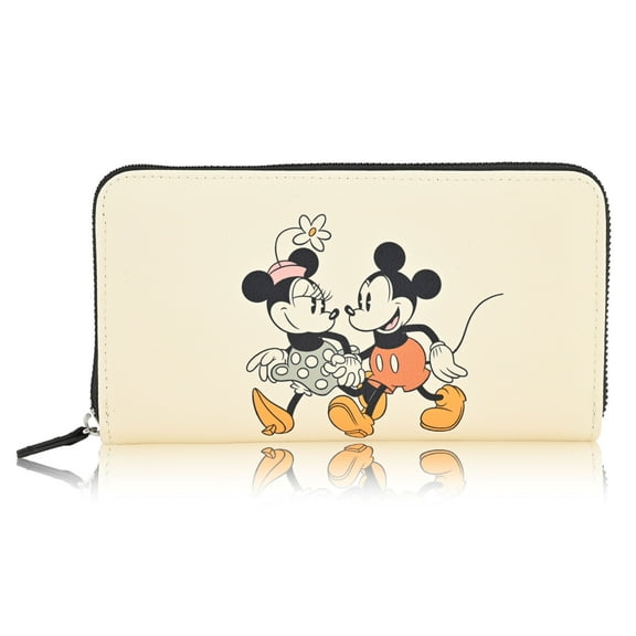 Disney Minnie Mouse Wallet Women - PU Leather Wristlet Wallets for Women - Mickey Mouse Minnie Mouse Beige Wristlet Wallet…