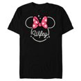 thumbnail image 1 of Disney Minnie Mouse Wifey Head Icon Magic Family Trip- Short Sleeve Blended T-Shirt for Adults - Customized-Black, 1 of 5