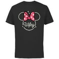 thumbnail image 1 of Disney Minnie Mouse Wifey Head Icon Magic Family Trip- Short Sleeve Cotton T-Shirt for Adults - Customized-Black, 1 of 5
