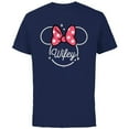 thumbnail image 1 of Disney Minnie Mouse Wifey Head Icon Magic Family Trip- Short Sleeve Cotton T-Shirt for Adults - Customized-Navy, 1 of 5